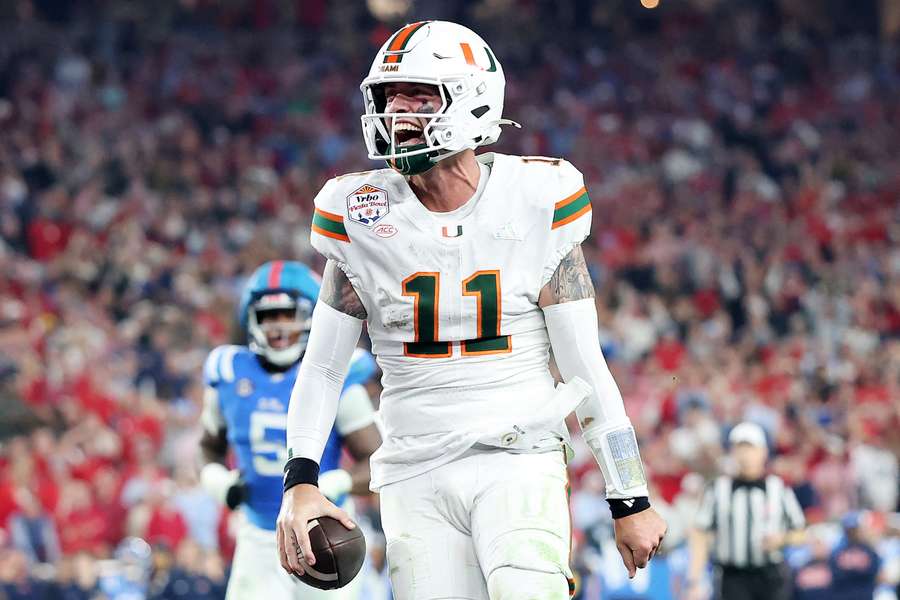 Miami's Carson Beck celebrates late touchdown in College Football Playoff win over Ole Miss