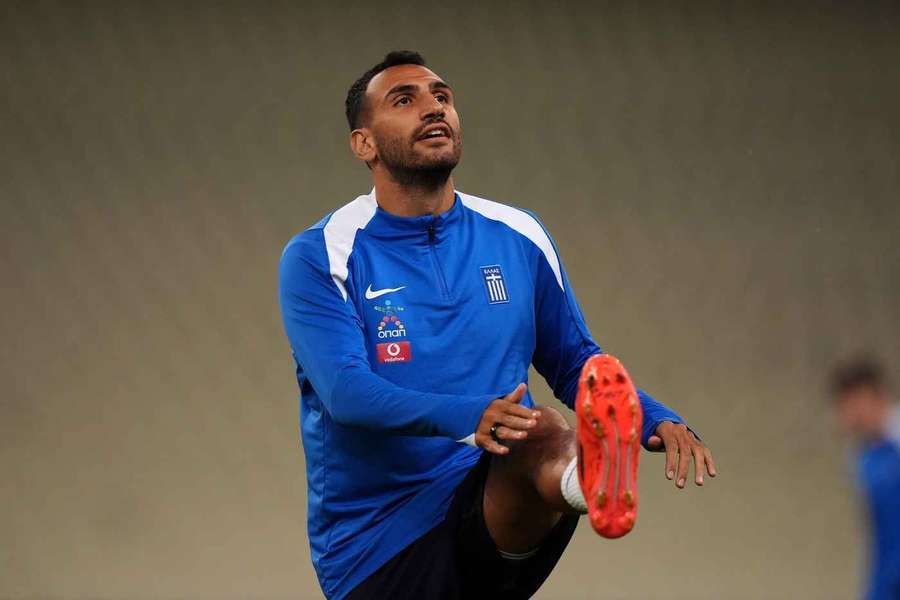 Pavlidis no treino da seleção da Grécia