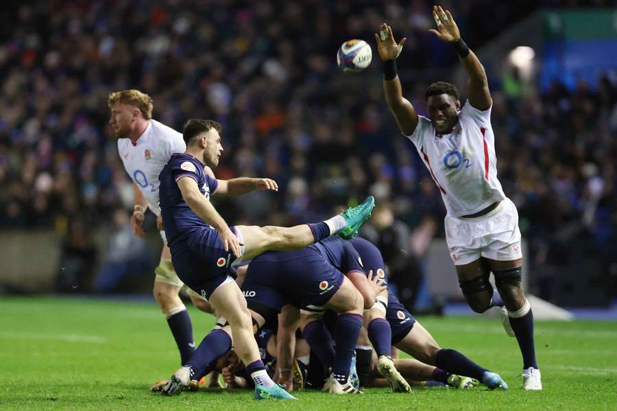 England's Maro Itoje in action with Scotland's Ben White 