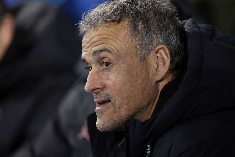 Luis Enrique durante a partida contra o Auxerre no mês passado
