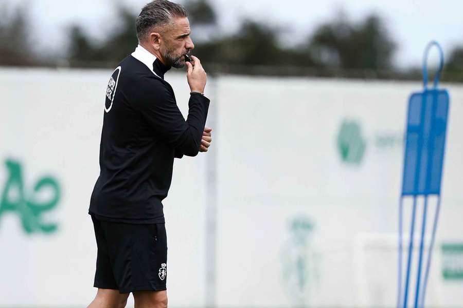Rui Borges no treino do Sporting