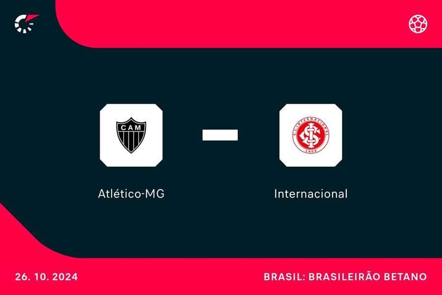 Atlético-MG e Internacional se enfrentam neste sábado (26) pela Arena MRV