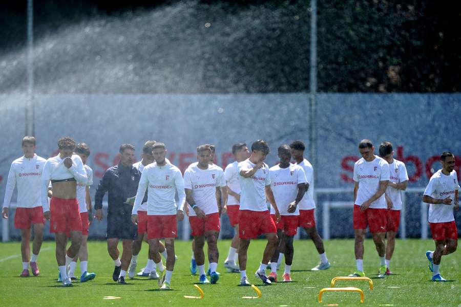 Treino do SC Braga antes da visita ao Friburgo