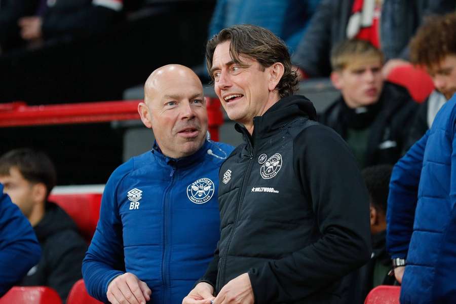 Brian Riemer and Thomas Frank while they were together at Brentford