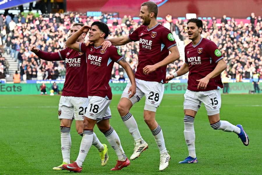 Les joueurs de West Ham ce samedi. Les joueurs de West Ham ce samedi.