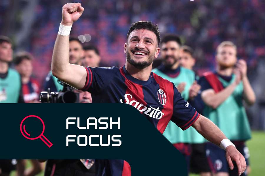 Riccardo Orsolini after Bologna's win against Inter Riccardo Orsolini after Bologna's win against Inter