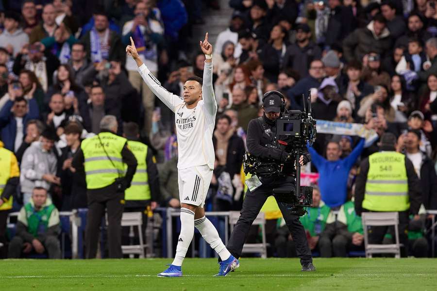 Real Madrid's Kylian Mbappe, who will face his old side, AS Monaco, on Tuesday.