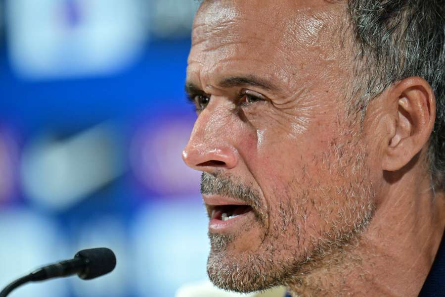Luis Enrique na conferência de imprensa de antevisão ao Lyon