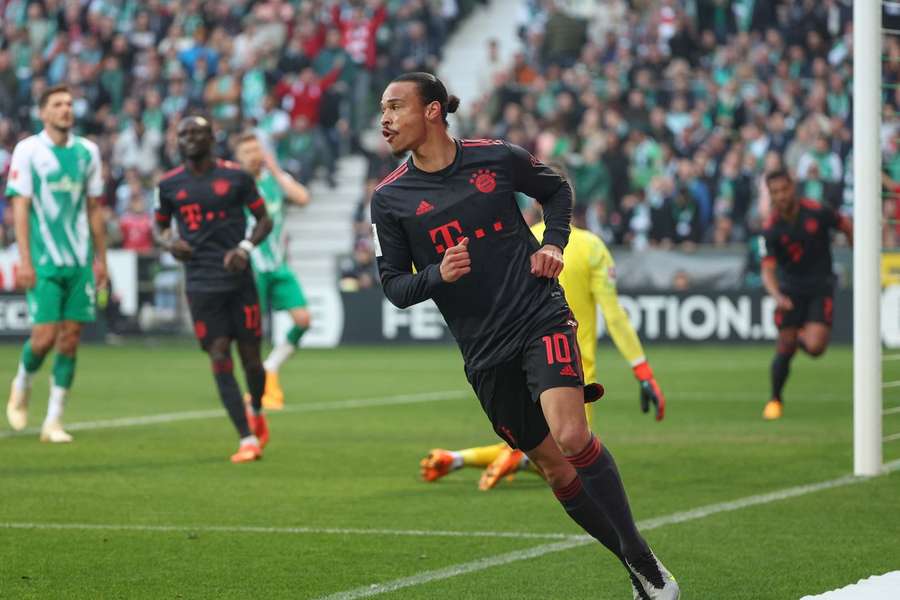 Beim letzten Aufeinandertreffen im Weserstadion erzielte Leroy Sané das entscheidende 2:0 (Endstand 2:1 für Bayern)