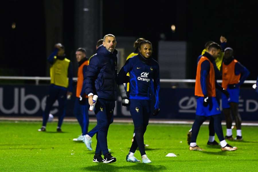 Christopher Nkunku hier soir à Clairefontaine.
