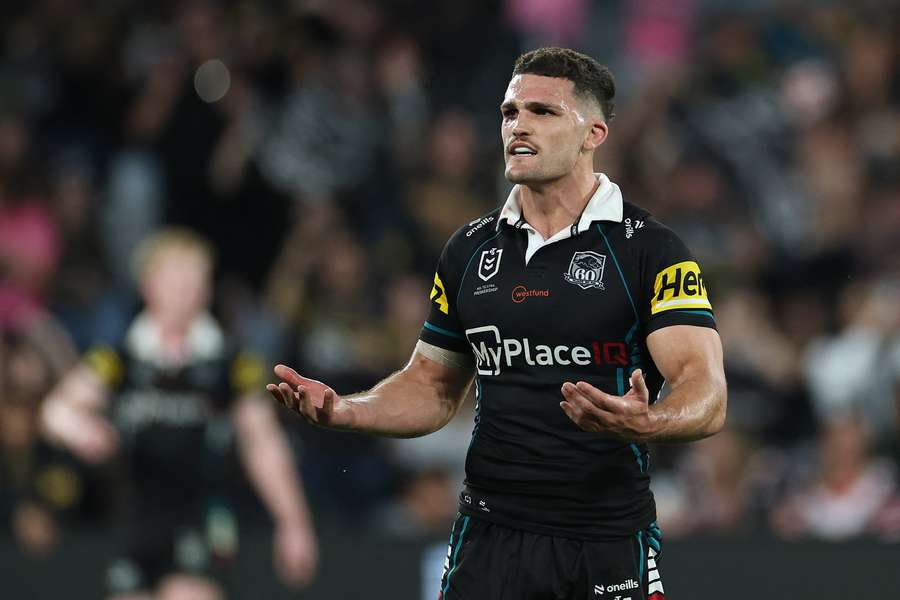 Nathan Cleary during Penrith's weekend qualifying final win. Nathan Cleary during Penrith's weekend qualifying final win.