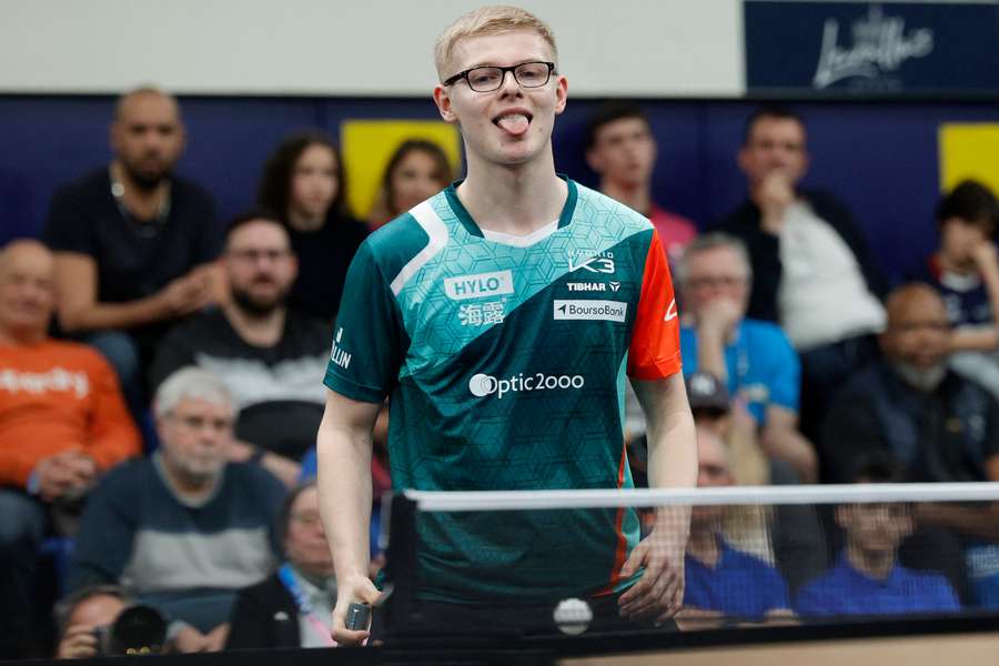 Félix Lebrun lors de la finale des Championnats de France face à son frère Alexis.