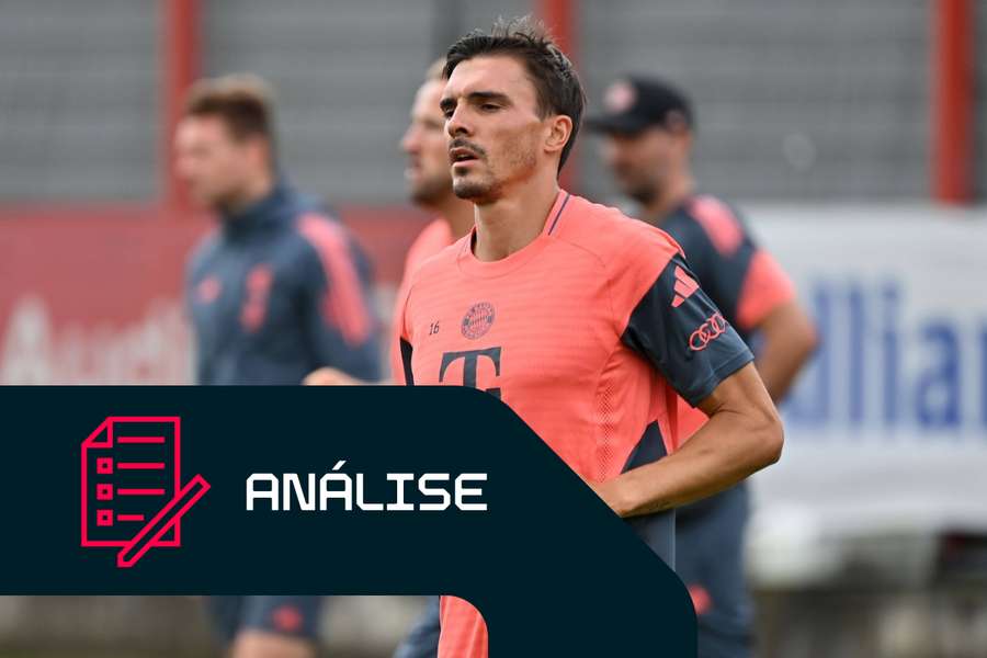 João Palhinha durante o treino de pré-época do Bayern de Munique