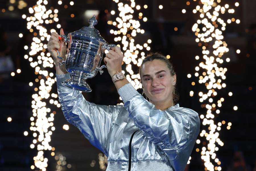 Sabalenka celebrates her win