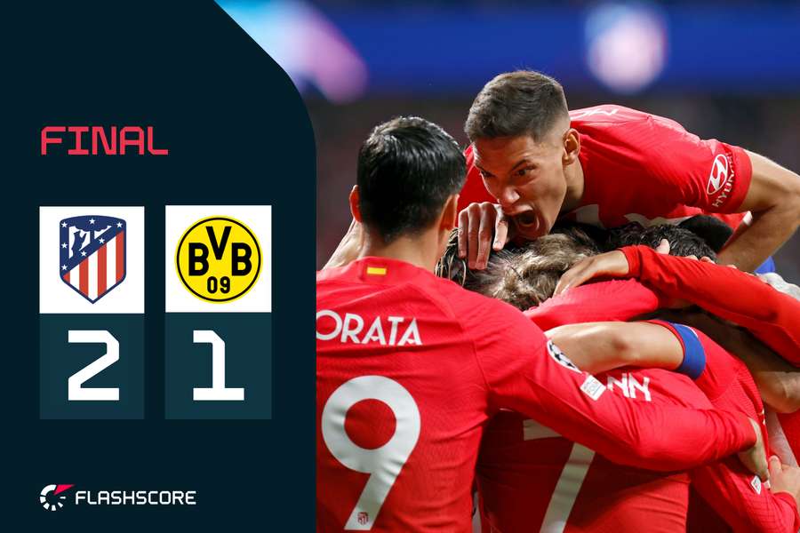 El Atlético venció al Dortmund y pidió la hora al final