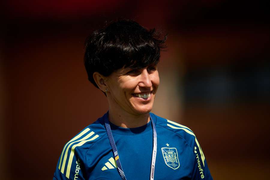 Sonia Bermúdez, en un entrenamiento de España