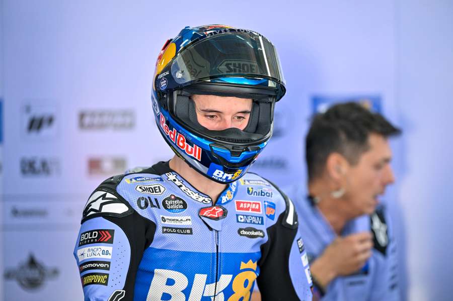 Alex Marquez looks on before the start of the 2026 MotoGP Red Bull Grand Prix of the United States