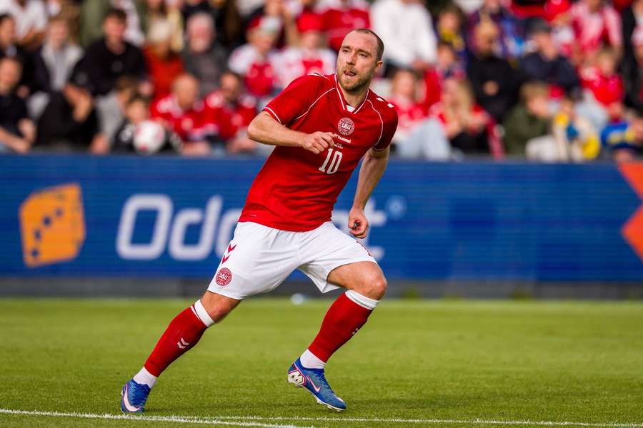 Christian Eriksen in action for Denmark against Ukraine Christian Eriksen in action for Denmark against Ukraine