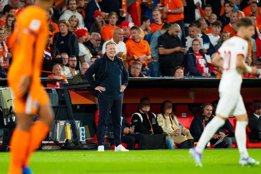 Ronald Koeman watches on