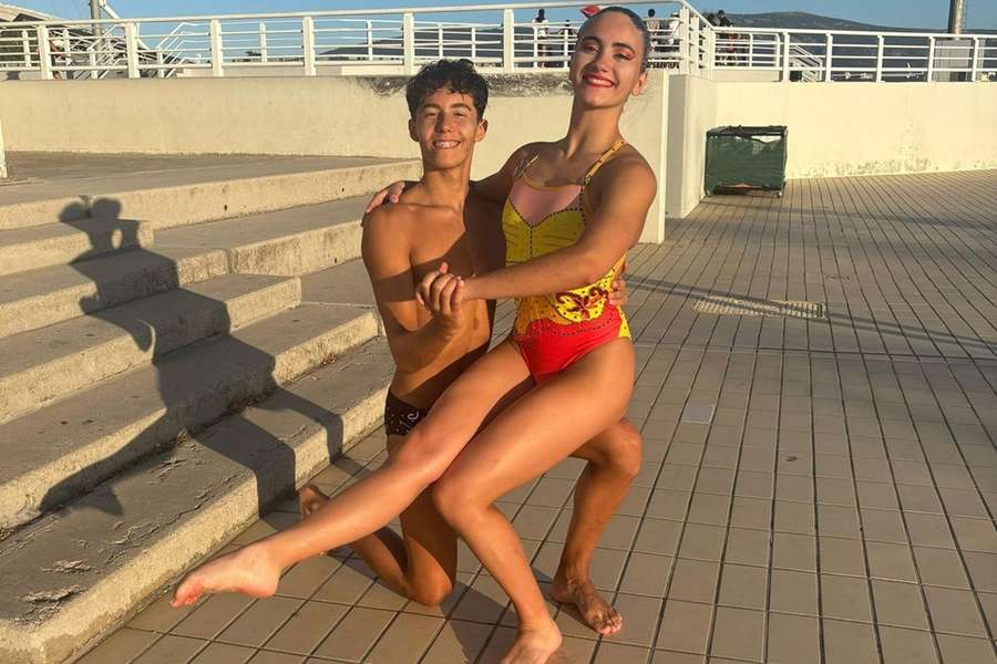 Margarida Castro e Rodrigo Carvalho foram quartos classificados na prova de dueto misto livre dos Europeus juniores