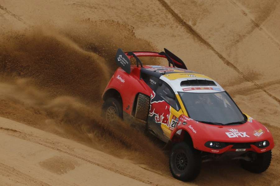 Bahrain Raid Xtreme's Sebastien Loeb and Co-Driver Fabian Lurquin in action during Stage 8 