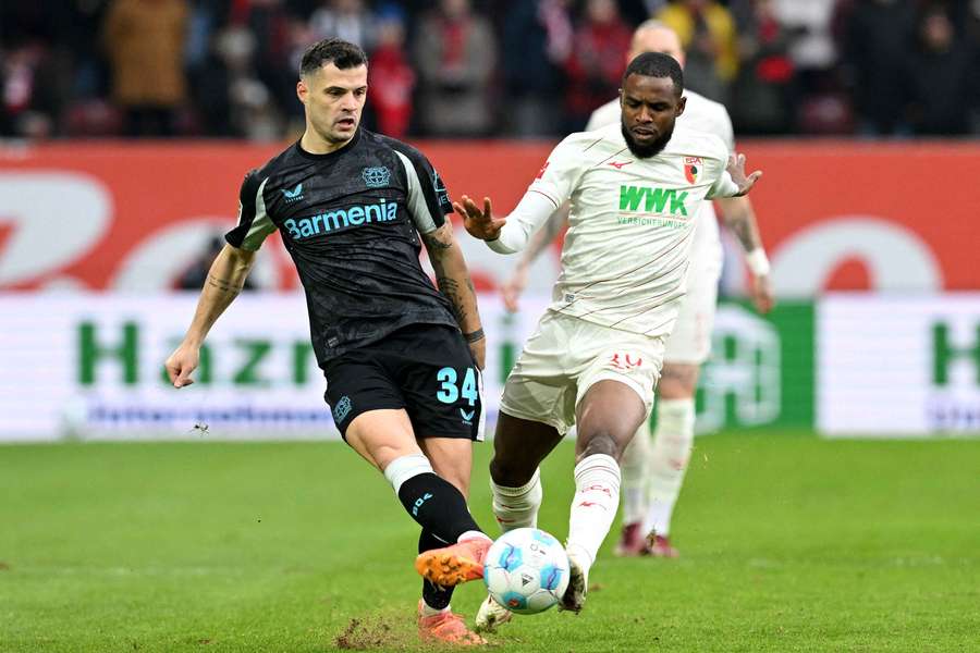 Granit Xhaka in action for Bayer Leverkusen