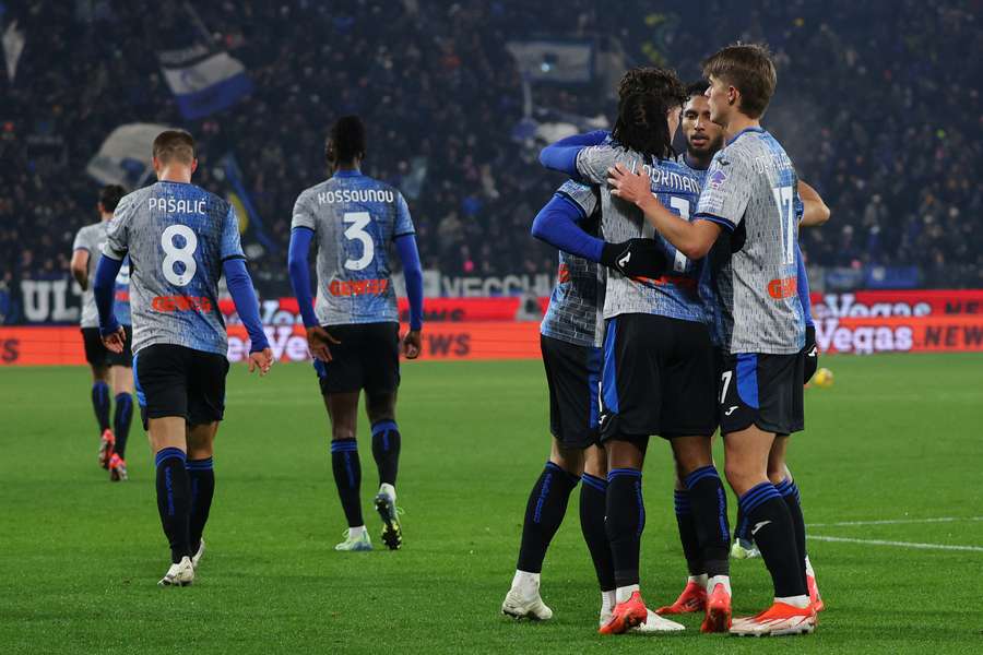 La festa dell'Atalanta dopo un gol