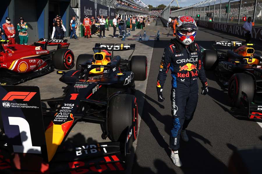 Verstappen leaves the track after getting pole