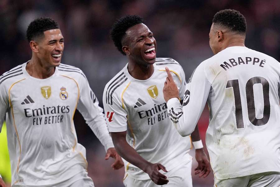 Bellingham, Vini Jr. e Mbappé, do Real Madrid