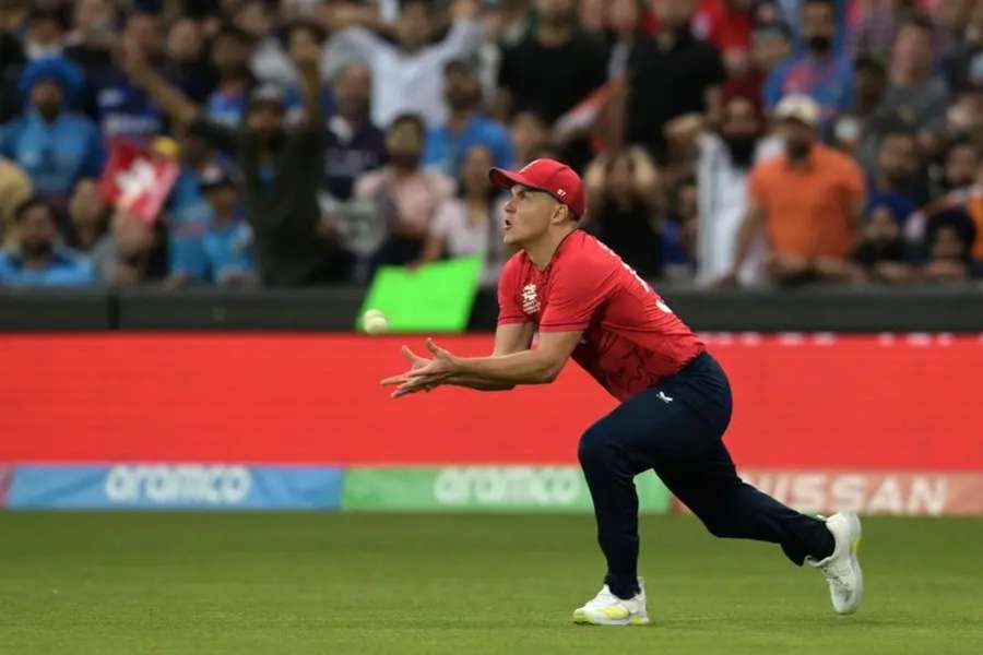 England's Sam Curran takes a catch