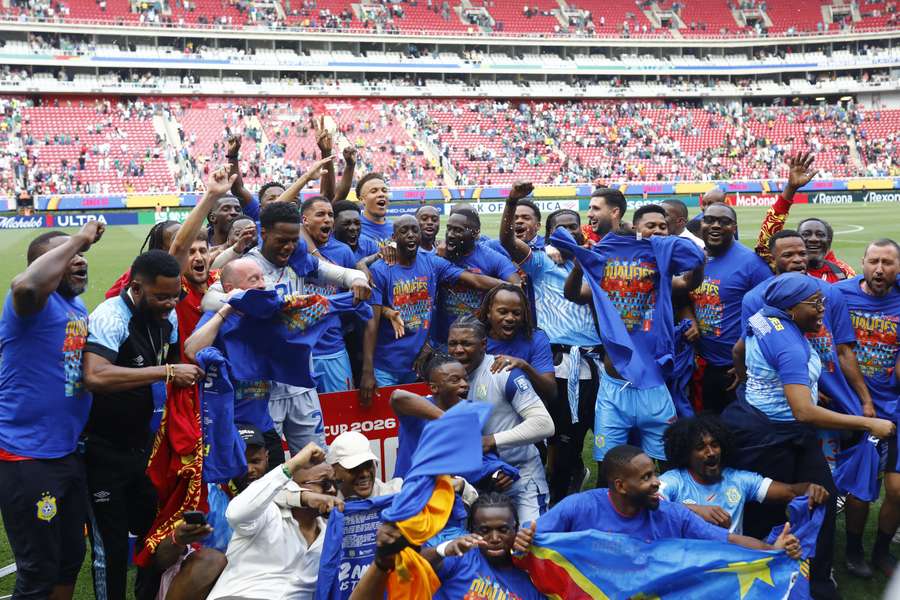 Jogadores da RD Congo celebram apuramento para o Mundial-2026 Jogadores da RD Congo celebram apuramento para o Mundial-2026