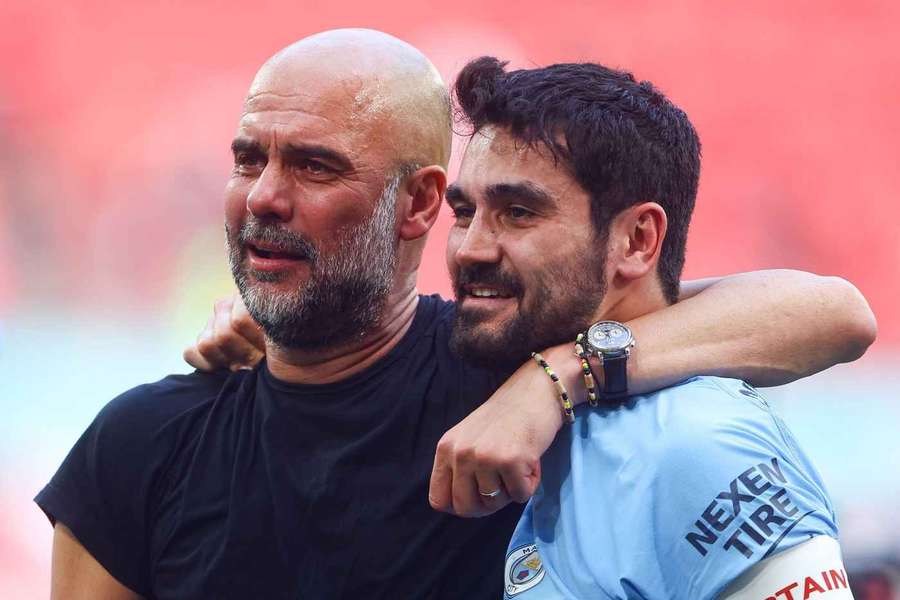 Gündogan og Guardiola i hans første sæson i City