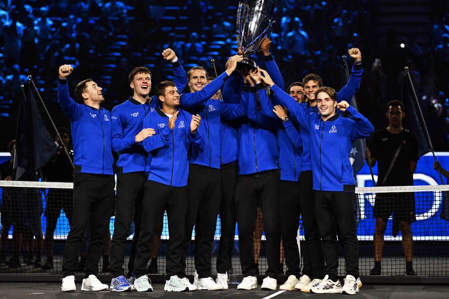 Team Europe celebrate winning the 2026 Laver Cup Team Europe celebrate winning the 2026 Laver Cup
