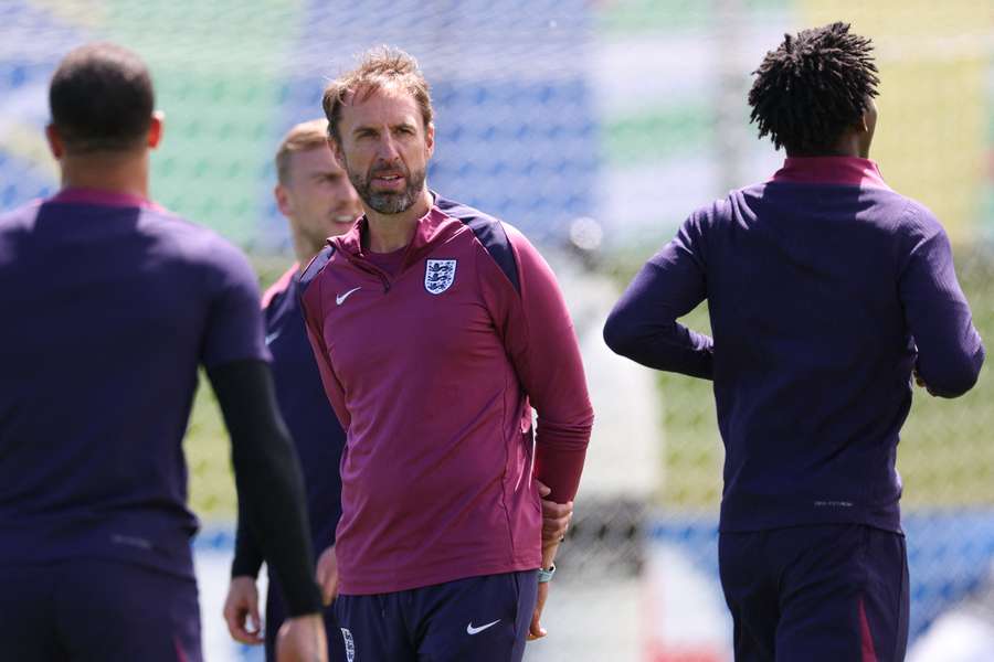 England's head coach Gareth Southgate leads