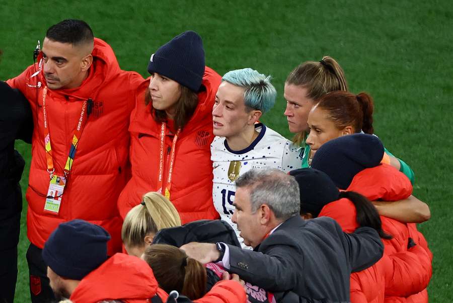 Megan Rapinoe, centre, will retire at the end of the season