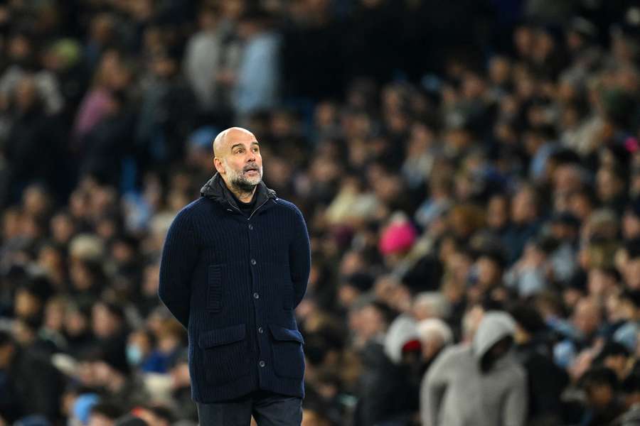 Manchester City's Pep Guardiola is at risk of failing to reach the Champions League knockout stages for the first time