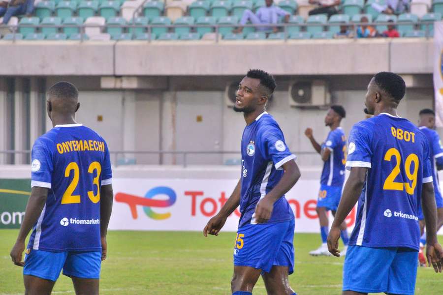 Enyimba’s players during their clash against Zamalek