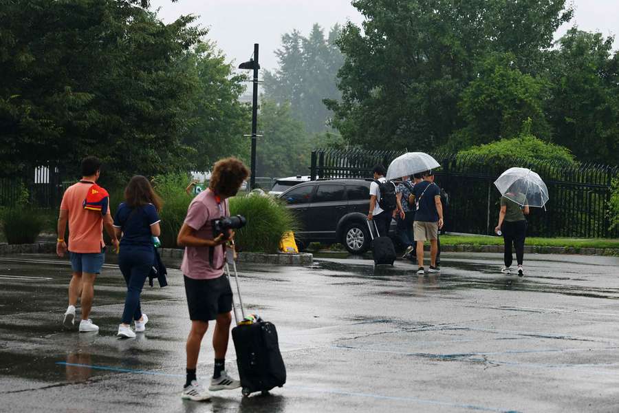 Members of the media leave the Melanie Lane Training Grounds as Spain training is cancelled Members of the media leave the Melanie Lane Training Grounds as Spain training is cancelled