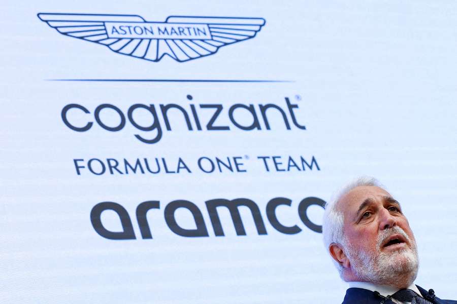 Aston Martin Formula One Chairman Lawrence Stroll at news conference