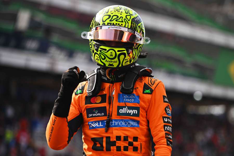 Lando Norris reacts during Sprint Qualifying on Friday Lando Norris reacts during Sprint Qualifying on Friday