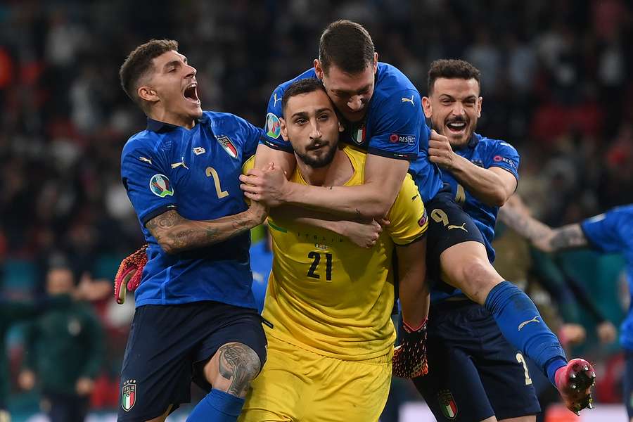 Gianluigi Donnarumma en juillet 2021 au moment de la victoire des Italiens en finale de l'Euro 2020.