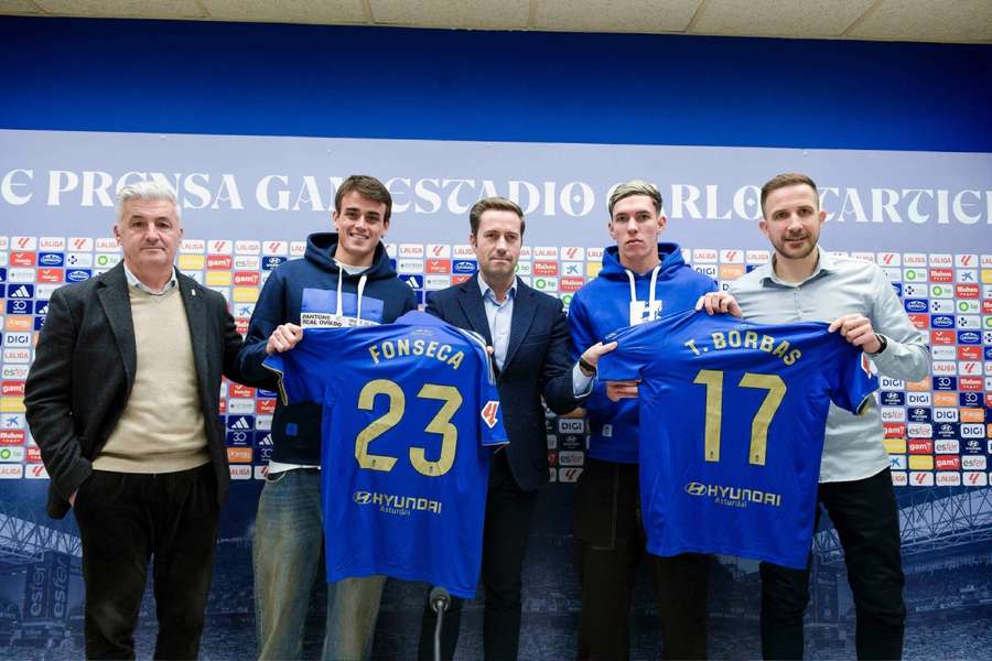 Nico Fonseca y Thiago Borbas, en su presentación