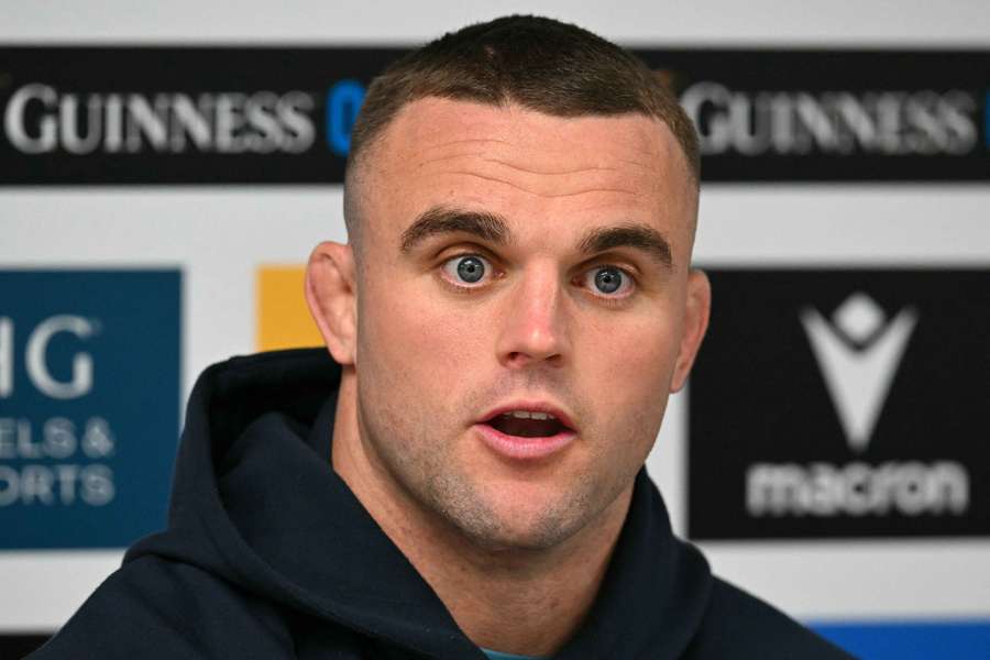 England's Ben Earl speaks during a press conference ahead of the Calcutta Cup against Scotland in the Six Nations