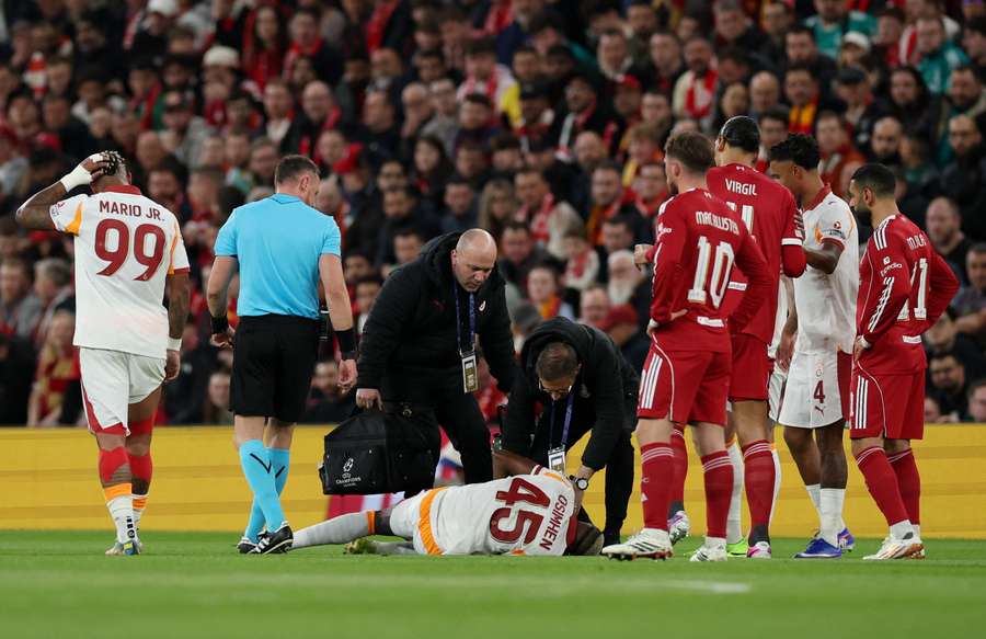 Victor Osimhen down injured