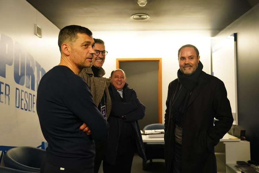 Carlos Secretário com Vítor Baía e Sérgio Conceição