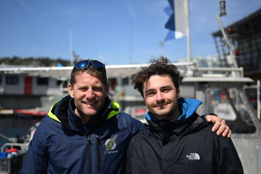 Charles Caudrelier et Arnaud Jerald le 13 avril 2022 à Villefranche-sur-Mer.