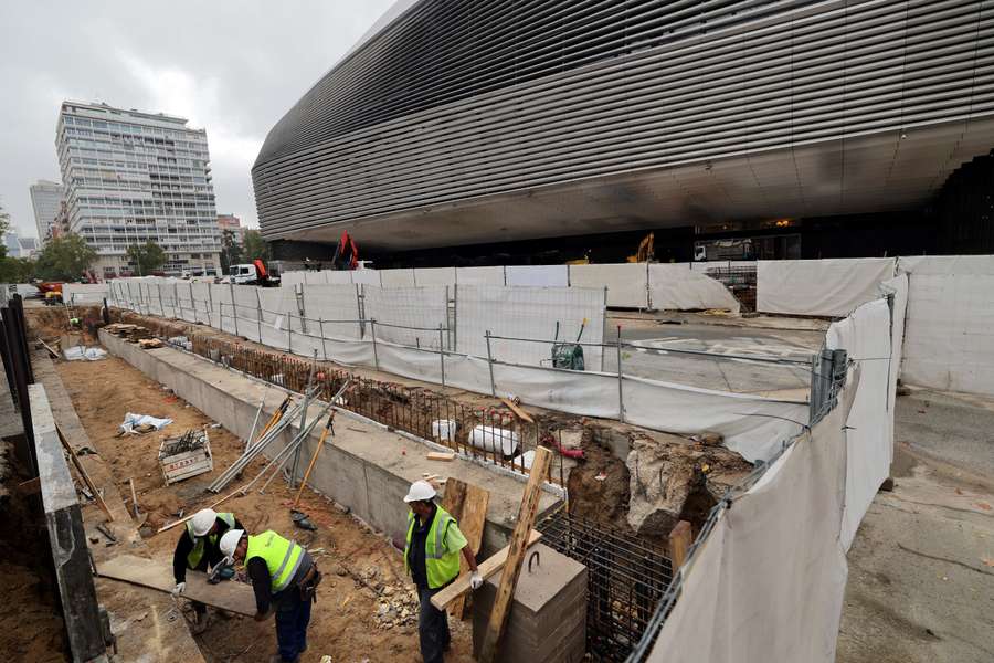 Construction outside of the Bernabeu