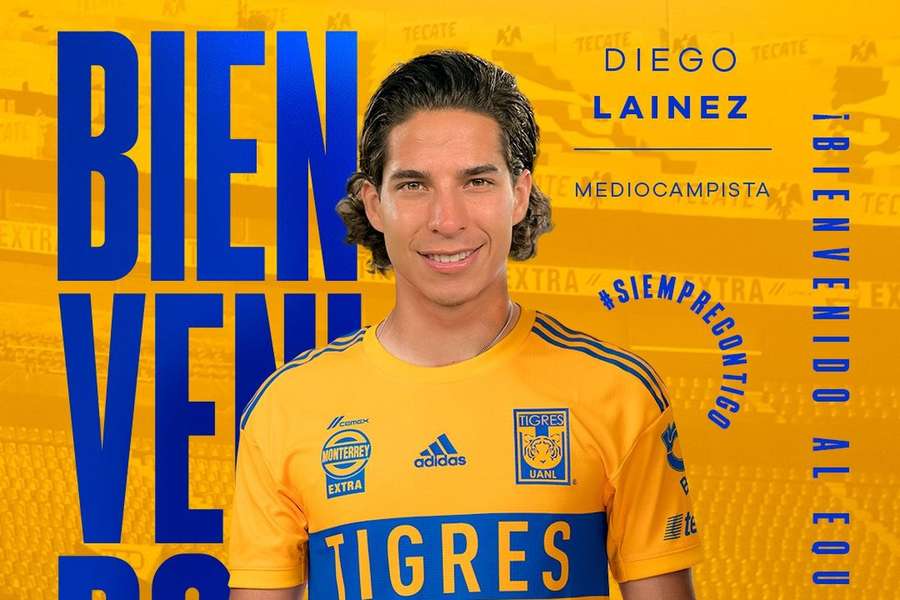 Tigres apresentou Diego Lainez esta segunda-feira