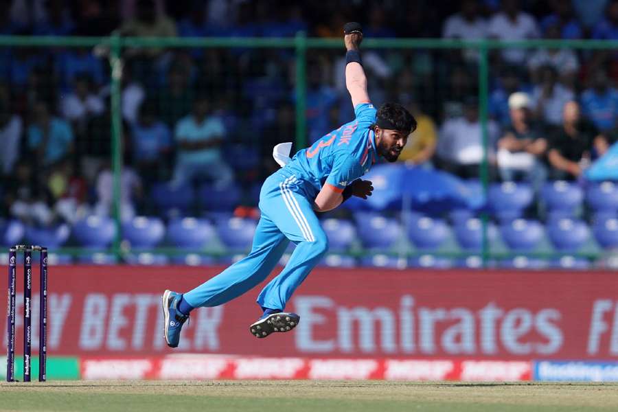Pandya in action at the World Cup against Afghanistan 