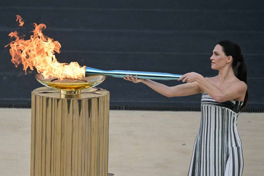 Mary Mina, atriz grega, na cerimónia desta quinta-feira